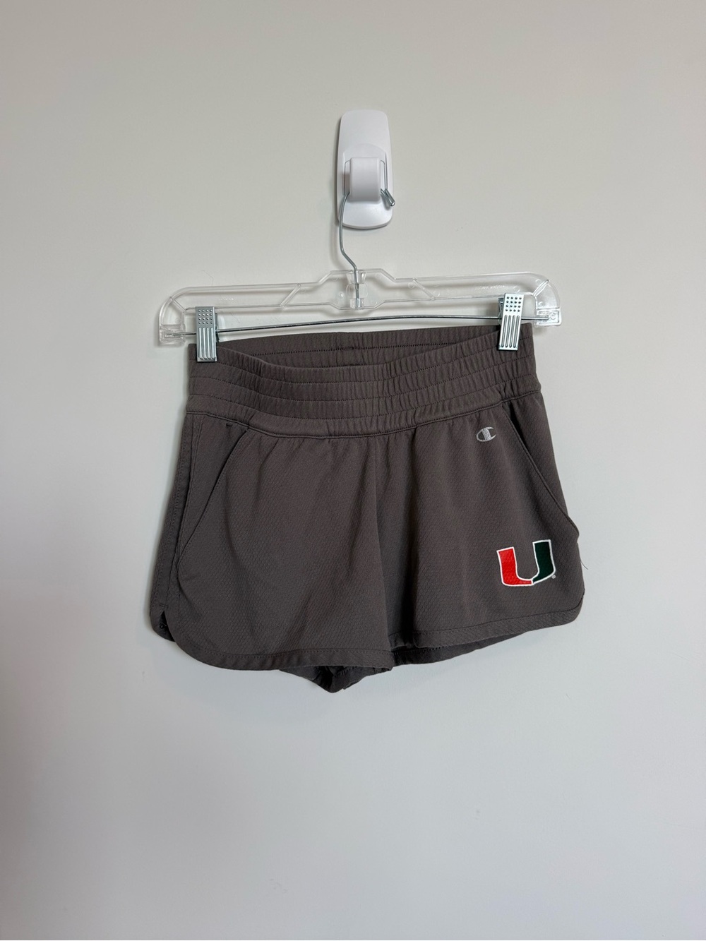 Champion Women's Gray Athletic Shorts with Miami U Logo